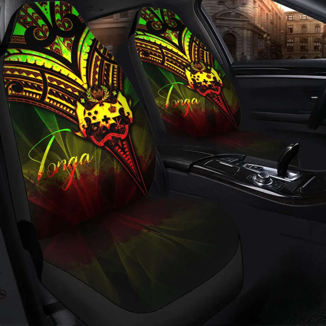 Tonga Car Seat Cover - Cross Style Reggae Color