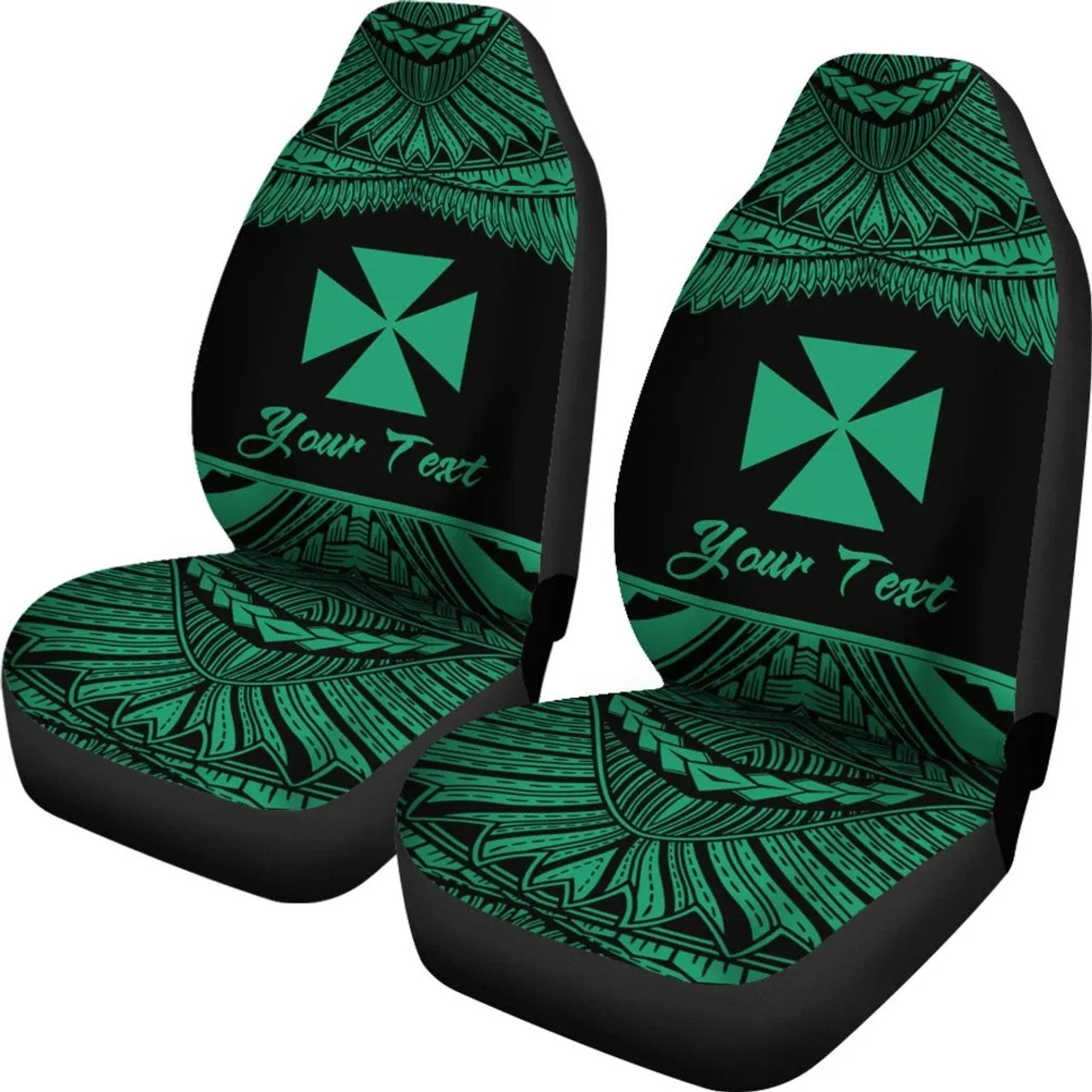 Wallis and Futuna Polynesian Custom Personalised Car Seat Covers - Pride Green Version