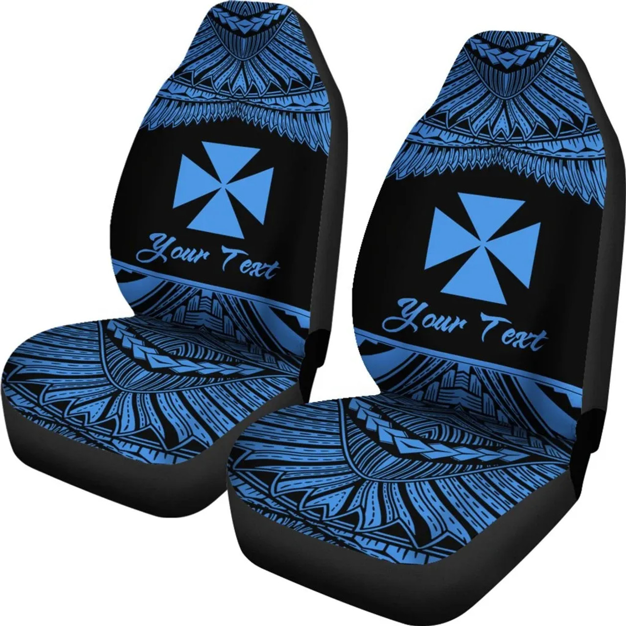 Wallis and Futuna Polynesian Custom Personalised Car Seat Covers - Pride Blue Version