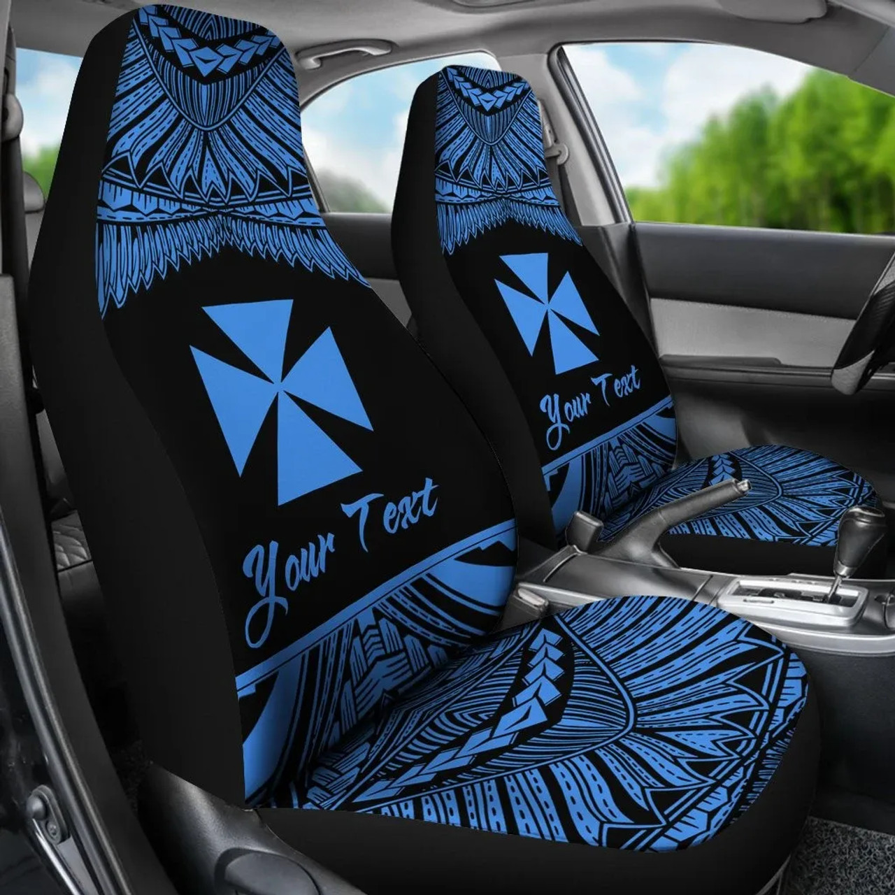 Wallis and Futuna Polynesian Custom Personalised Car Seat Covers - Pride Blue Version