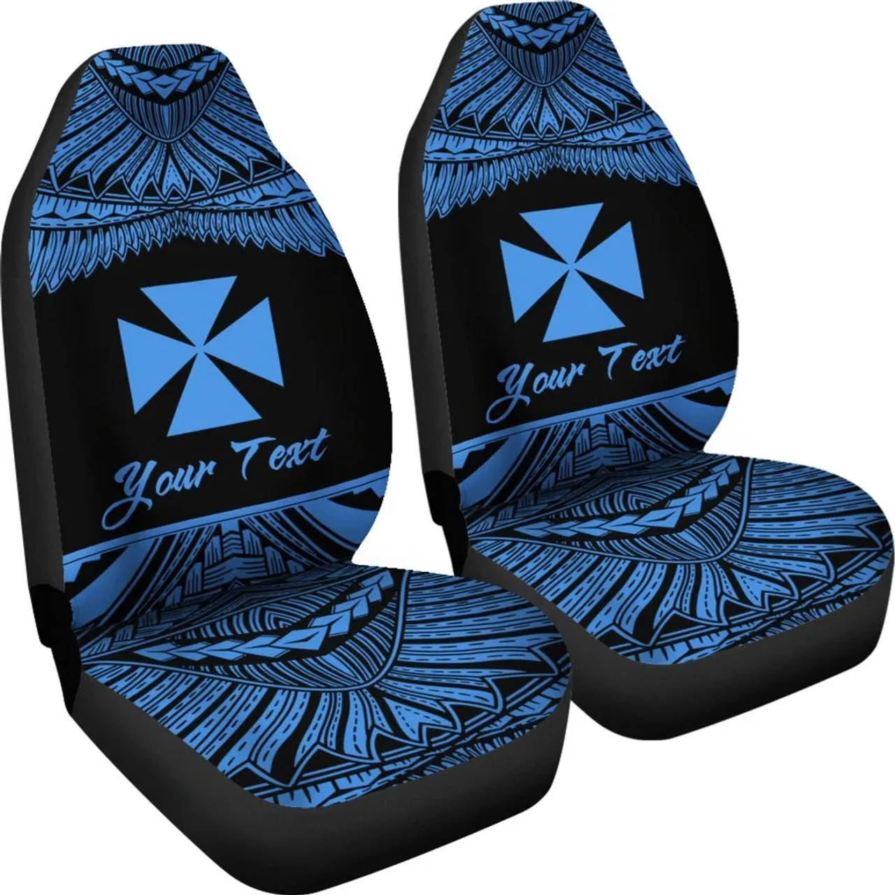 Wallis and Futuna Polynesian Custom Personalised Car Seat Covers - Pride Blue Version