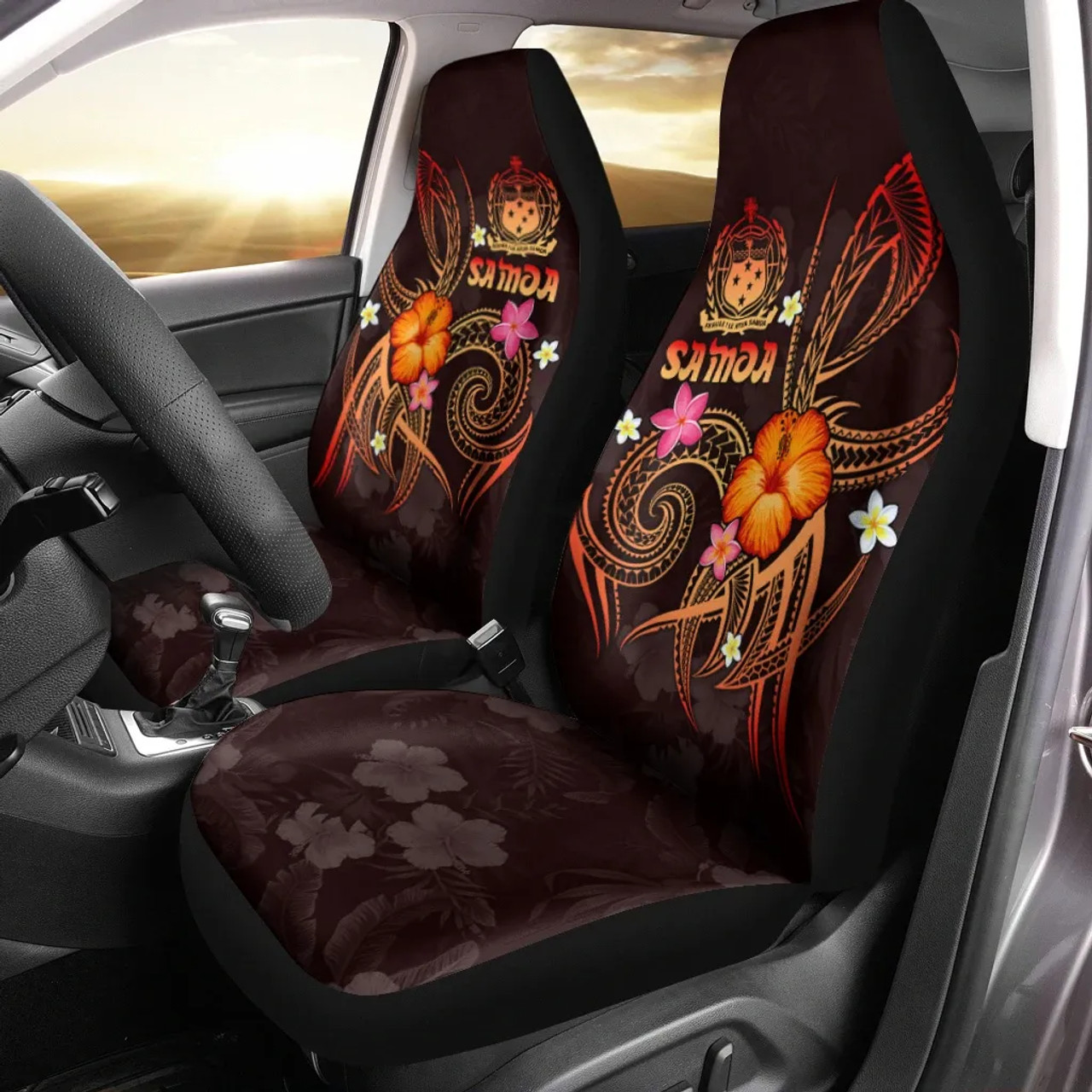 Polynesian Hawaii Car Seat Covers - Legend of Samoa (Red)