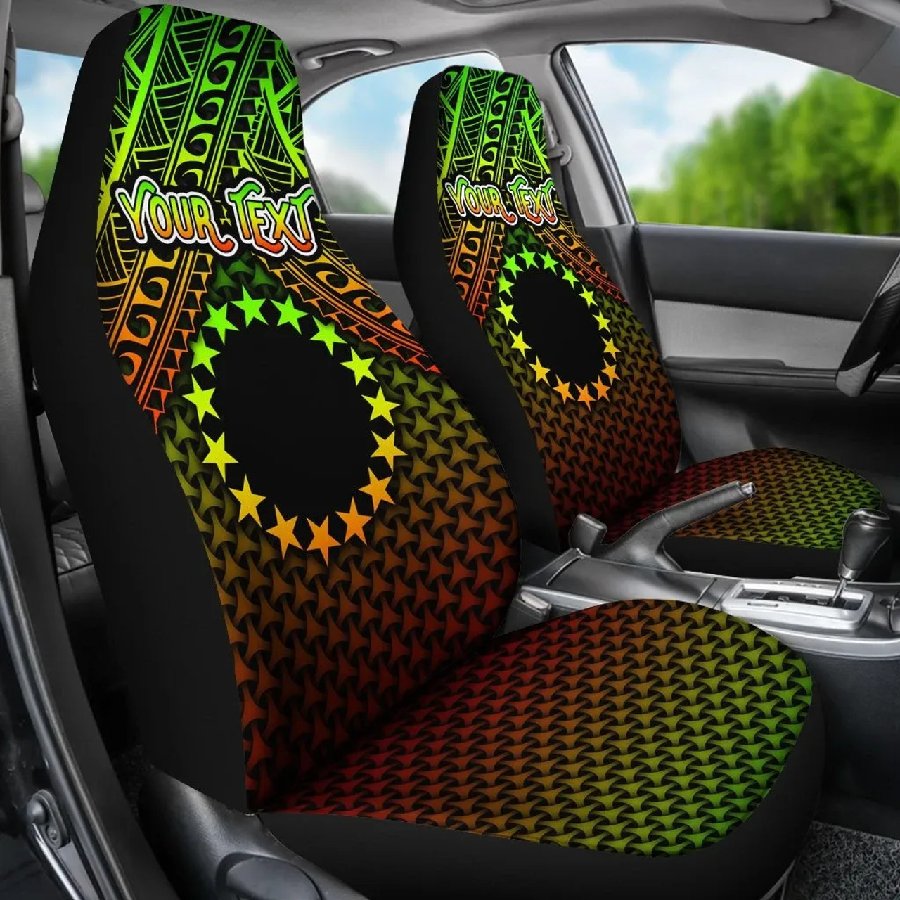 Polynesian Cook Islands Personalised Car Seat Covers - Reggae Vintage Polynesian Patterns