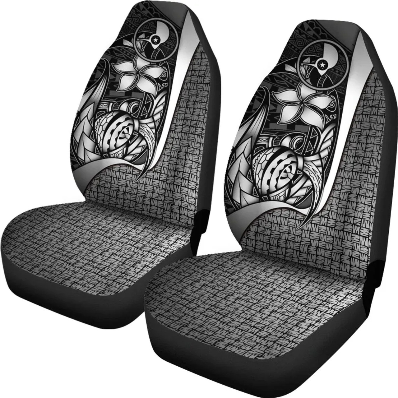 Yap Micronesian Car Seat Covers White - Turtle With Hook