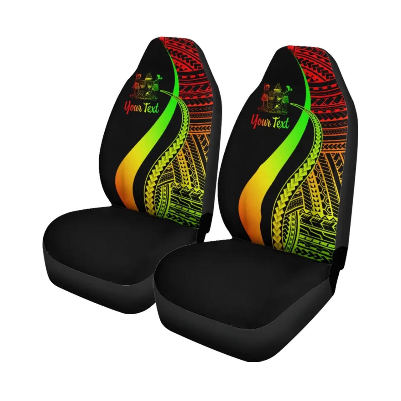 Fiji Custom Personalised Car Seat Covers - Reggae Polynesian Tentacle Tribal Pattern Crest