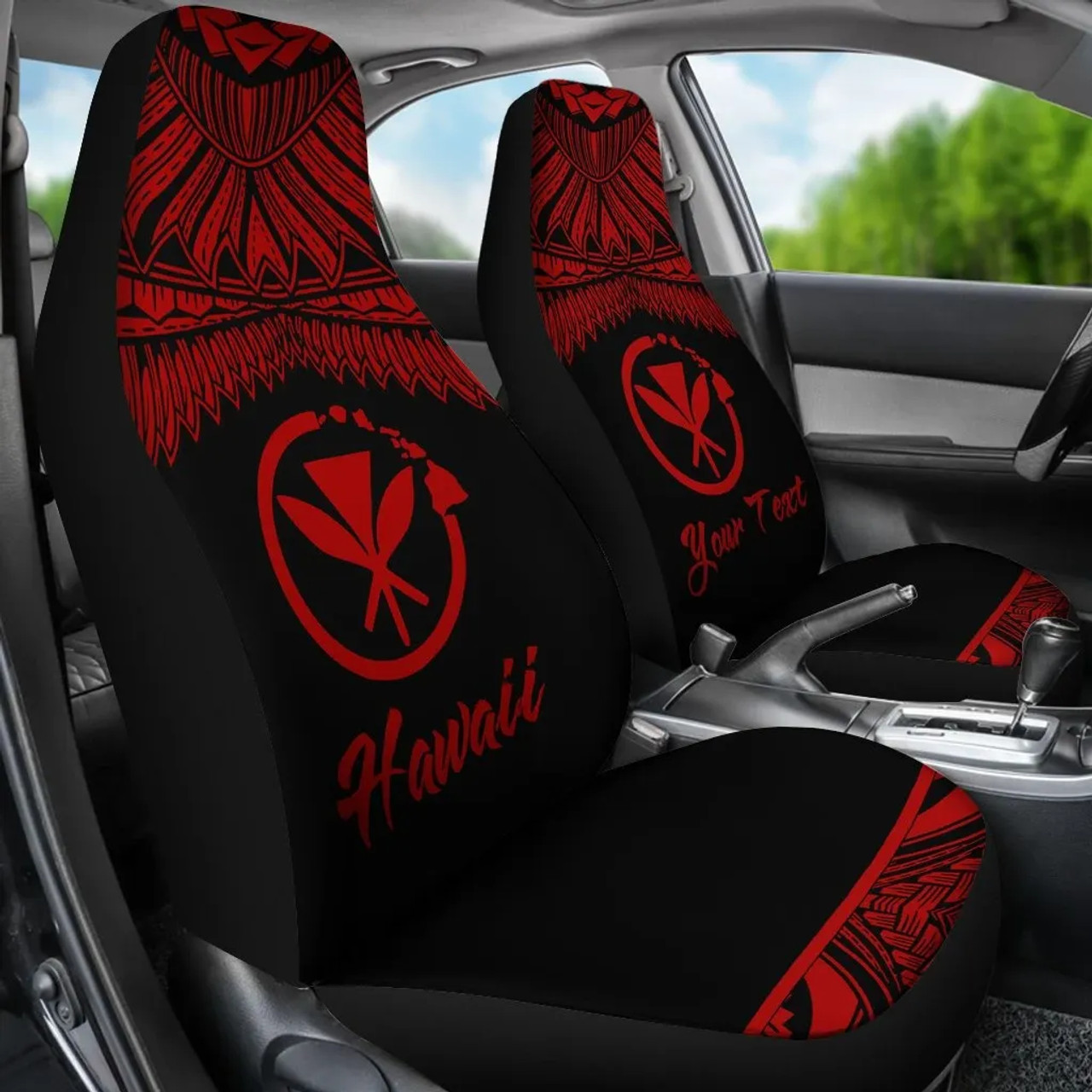 Hawaii Polynesian Car Seat Cover - Hawaii Pride Red Version