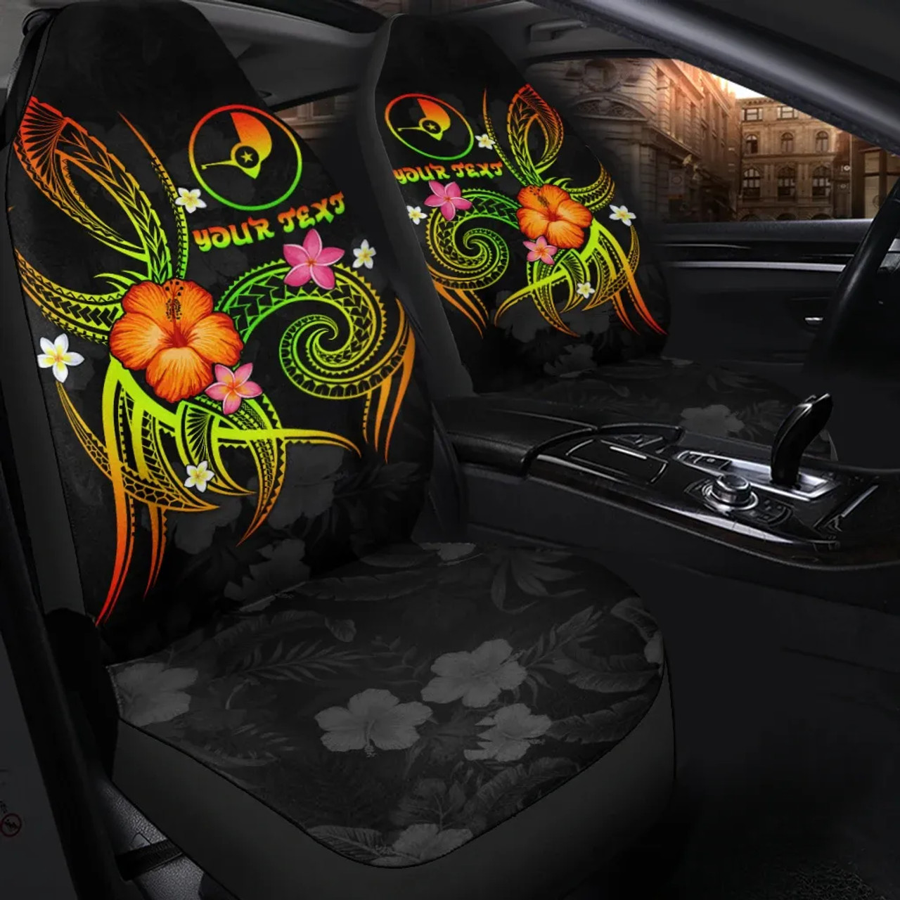 YAP Polynesian Personalised Car Seat Covers - Legend of YAP (Reggae)