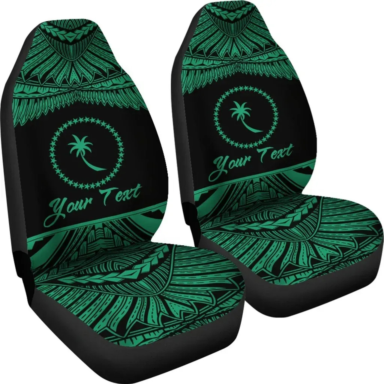 Chuuk Polynesian Custom Personalised Car Seat Covers - Pride Green Version