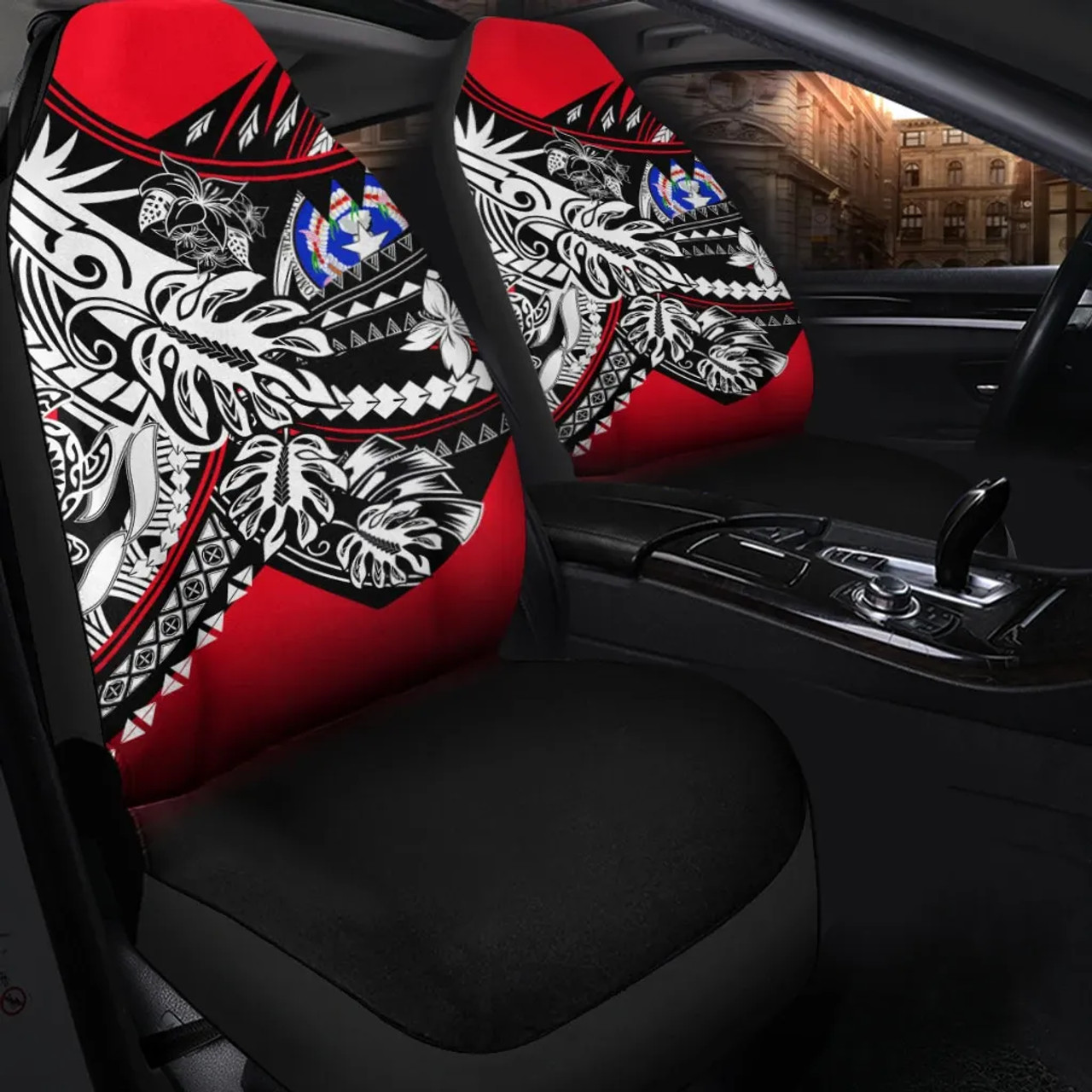 Northern Mariana Islands Car Seat Cover - Tribal Jungle Pattern