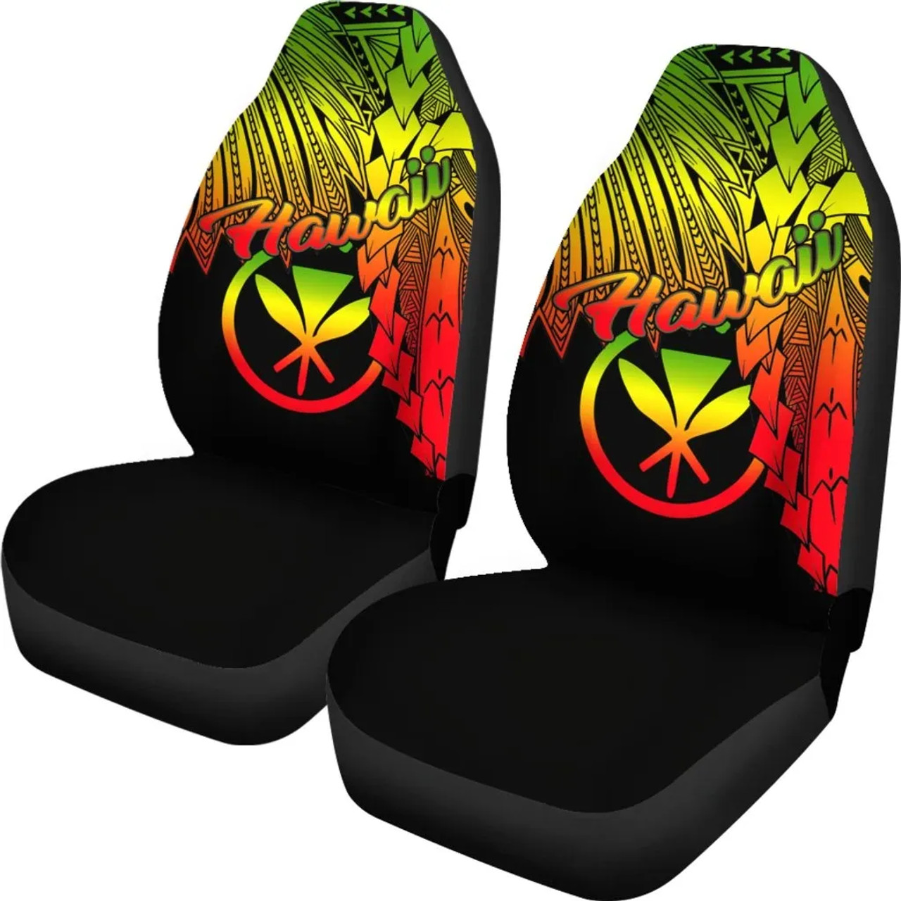 Polynesian Hawaii Car Seat Covers - Tribal Wave Tattoo Reggae