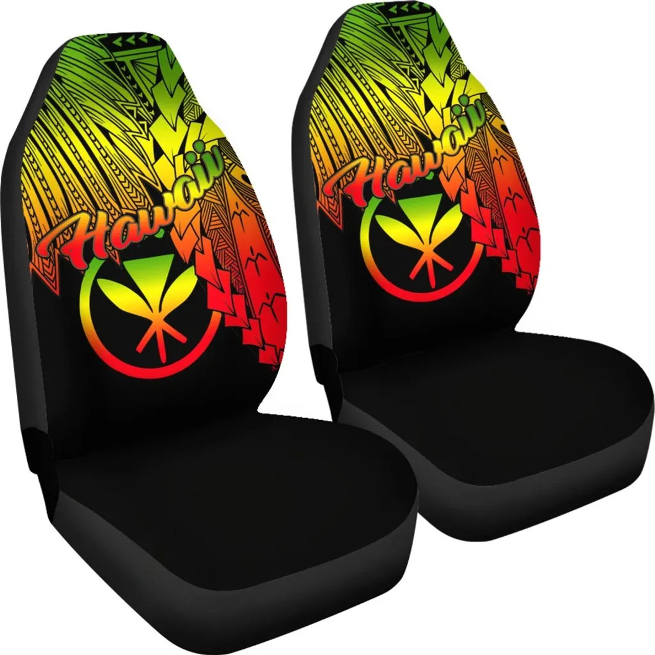 Polynesian Hawaii Car Seat Covers - Tribal Wave Tattoo Reggae