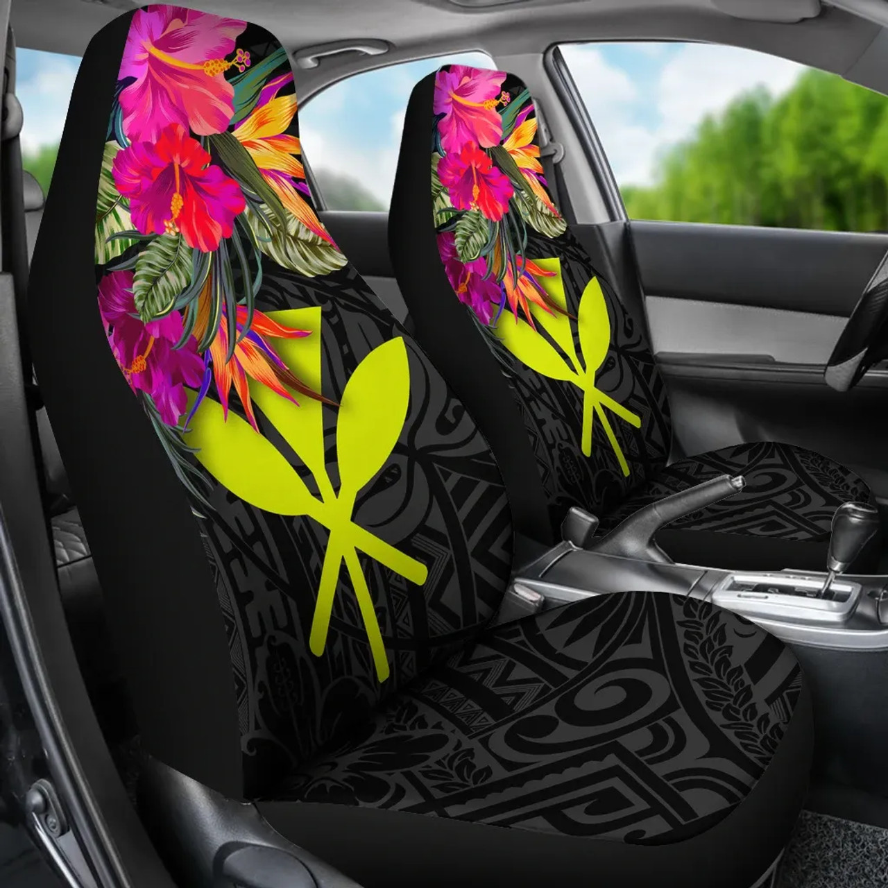 Hawaii Car Seat Covers - Hibiscus Polynesian Pattern