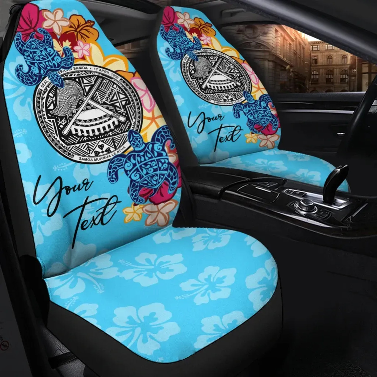 American Samoa Custom Personalised Car Seat Covers - Tropical Style