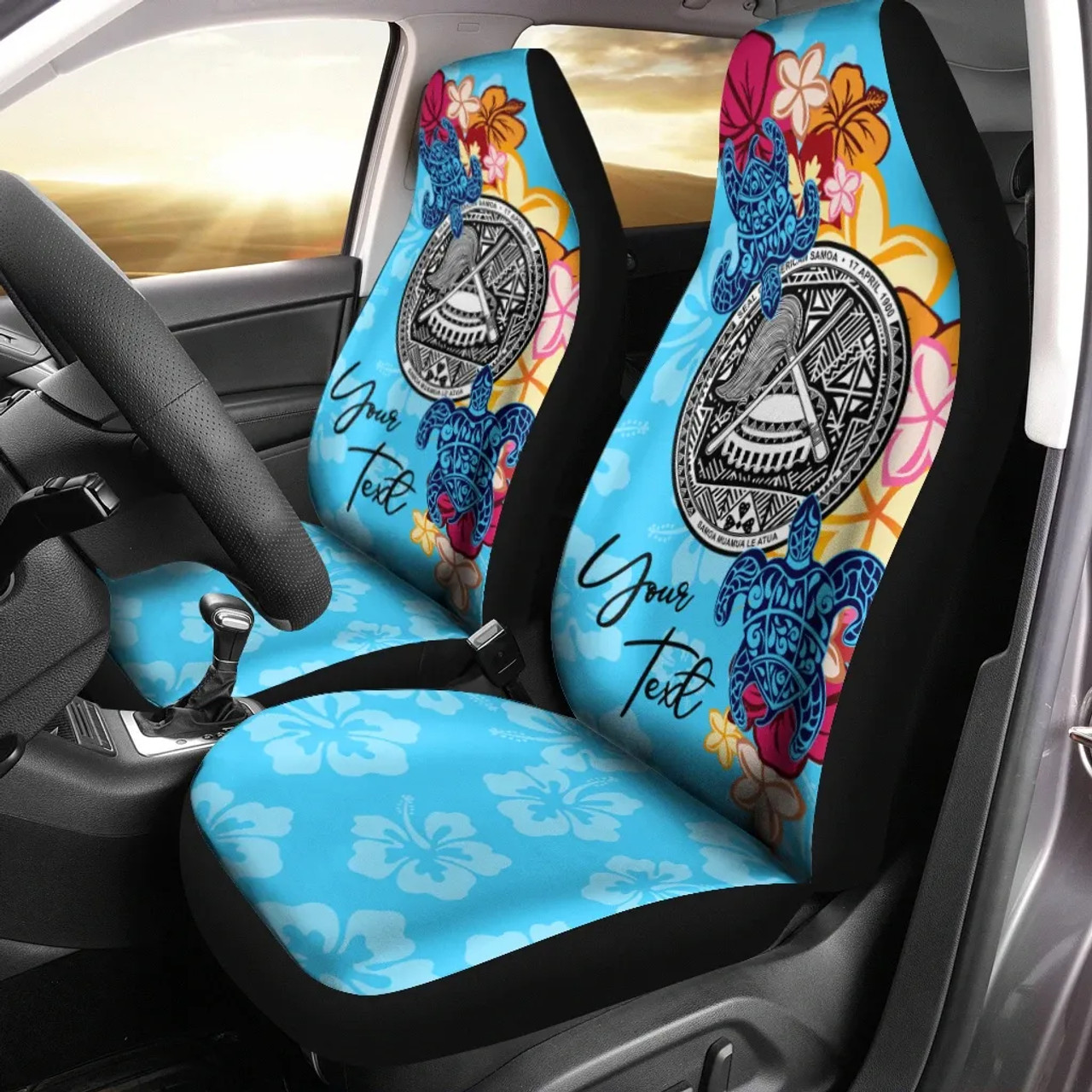 American Samoa Custom Personalised Car Seat Covers - Tropical Style