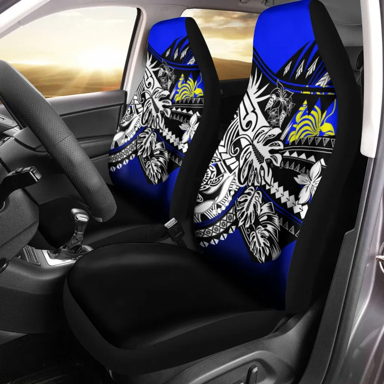 New Caledonia Car Seat Cover - The Flow OF Ocean Blue Color