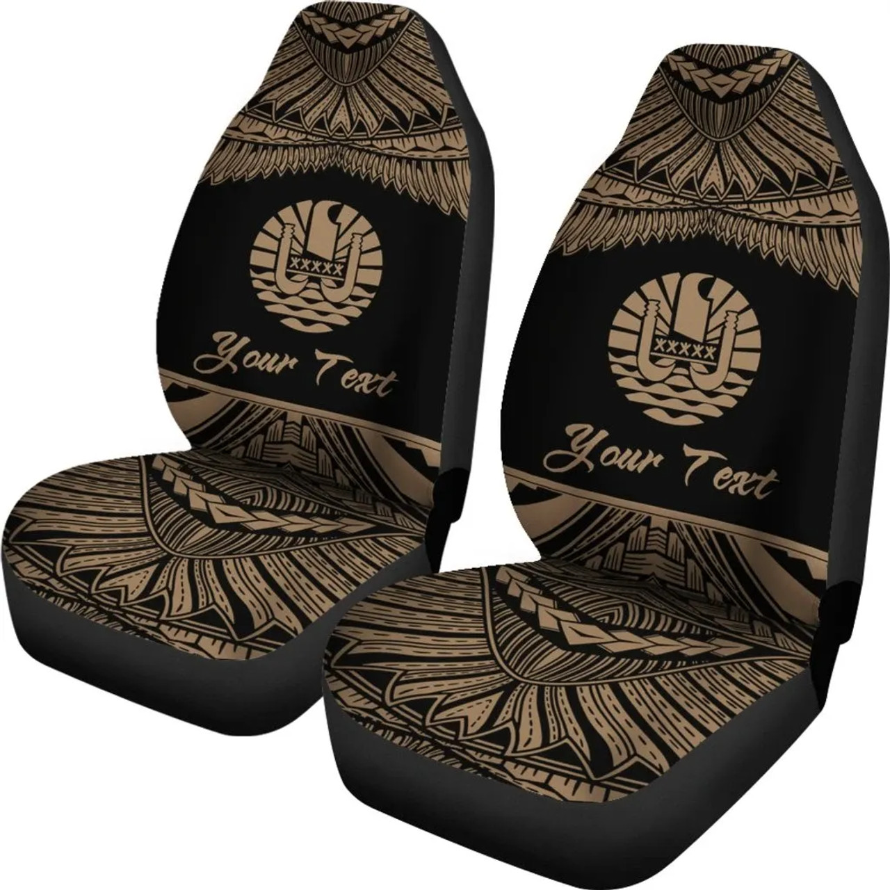 Tahiti Polynesian Custom Personalised Peisonalised Car Seat Covers - Pride Gold Version