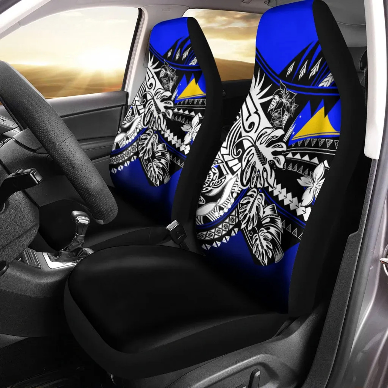 Tokelau Car Seat Cover - The Flow OF Ocean Blue Color