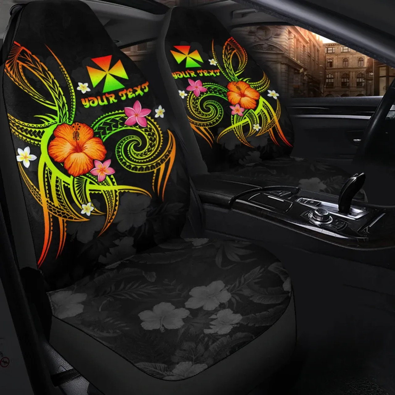Wallis and Futuna Polynesian Personalised Car Seat Covers - Legend of Wallis and Futuna (Reggae)