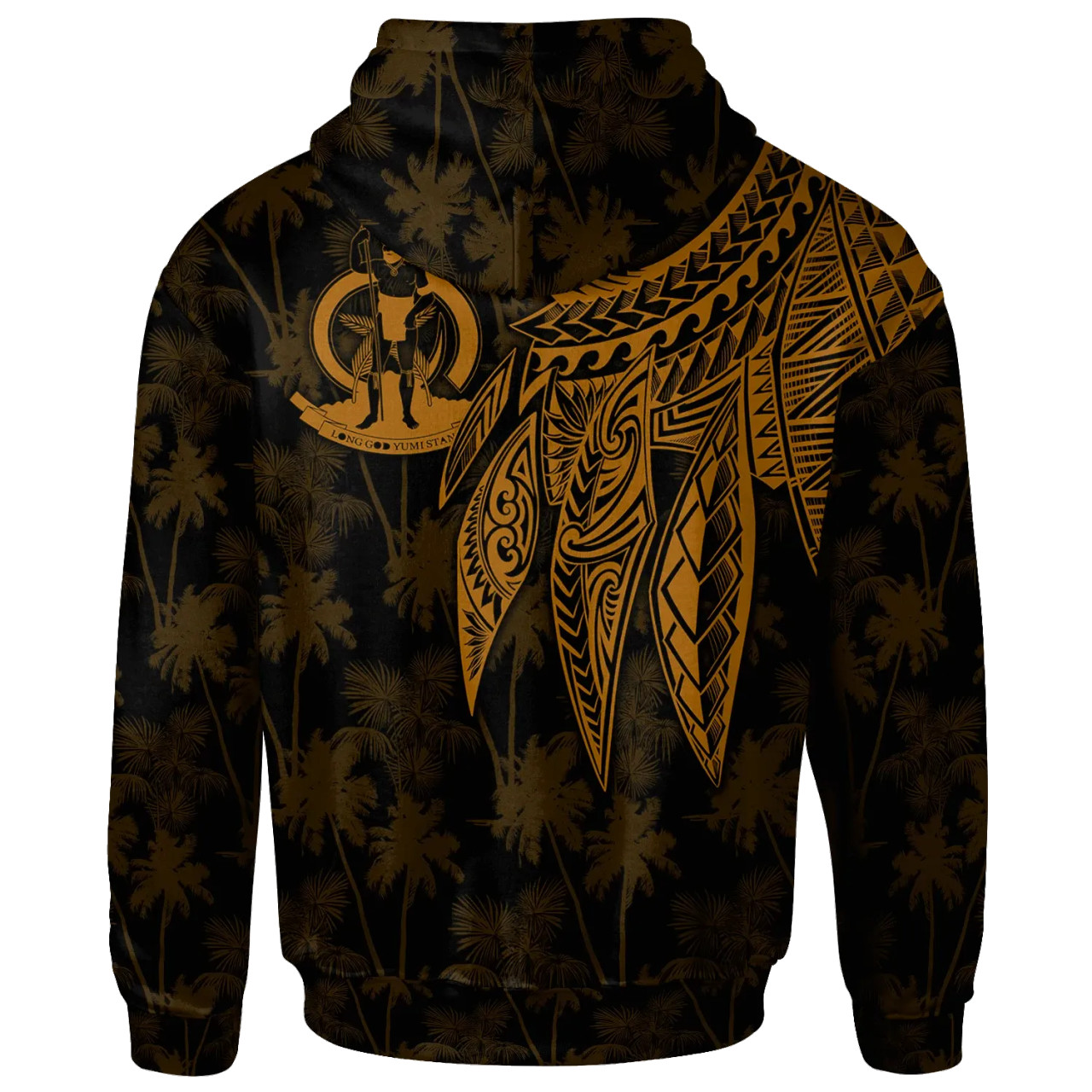 Vanuatu Personalised Hoodie - Polynesian Wings (Golden)