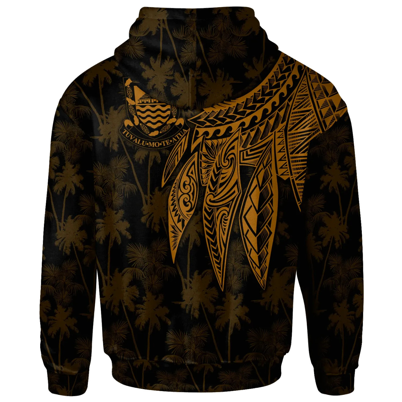 Tuvalu Personalised Hoodie - Polynesian Wings (Golden)