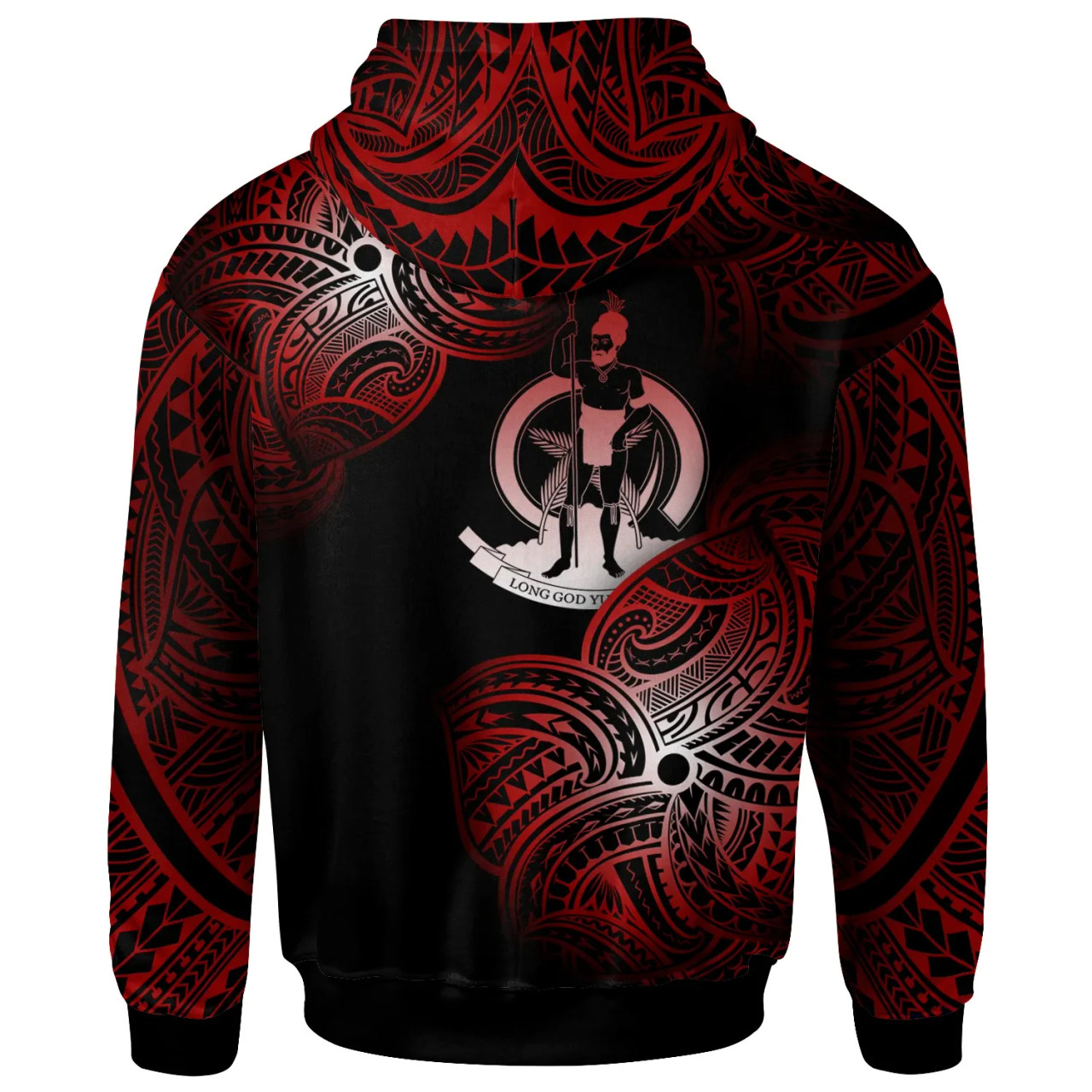 Vanuatu Polynesia Custom Personalized Hoodie - Vanuatu Tribal Flower Red