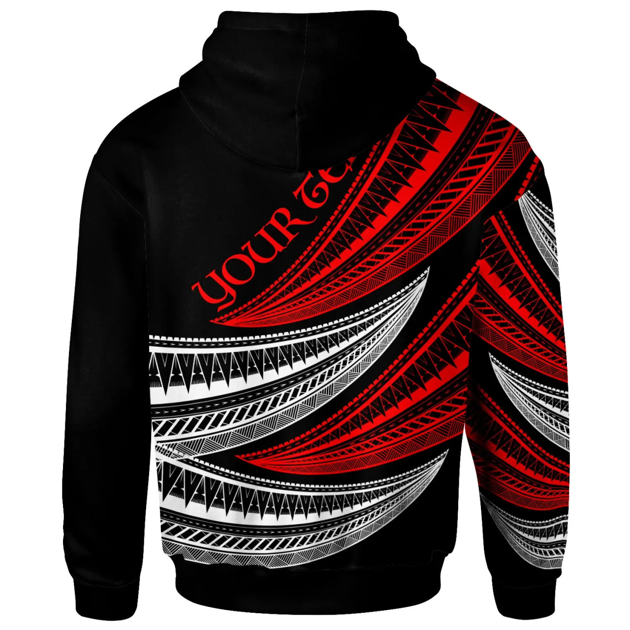 Wallis & Futuna - Custom Personalised Hoodie - Wave Pattern Alternating Red Color