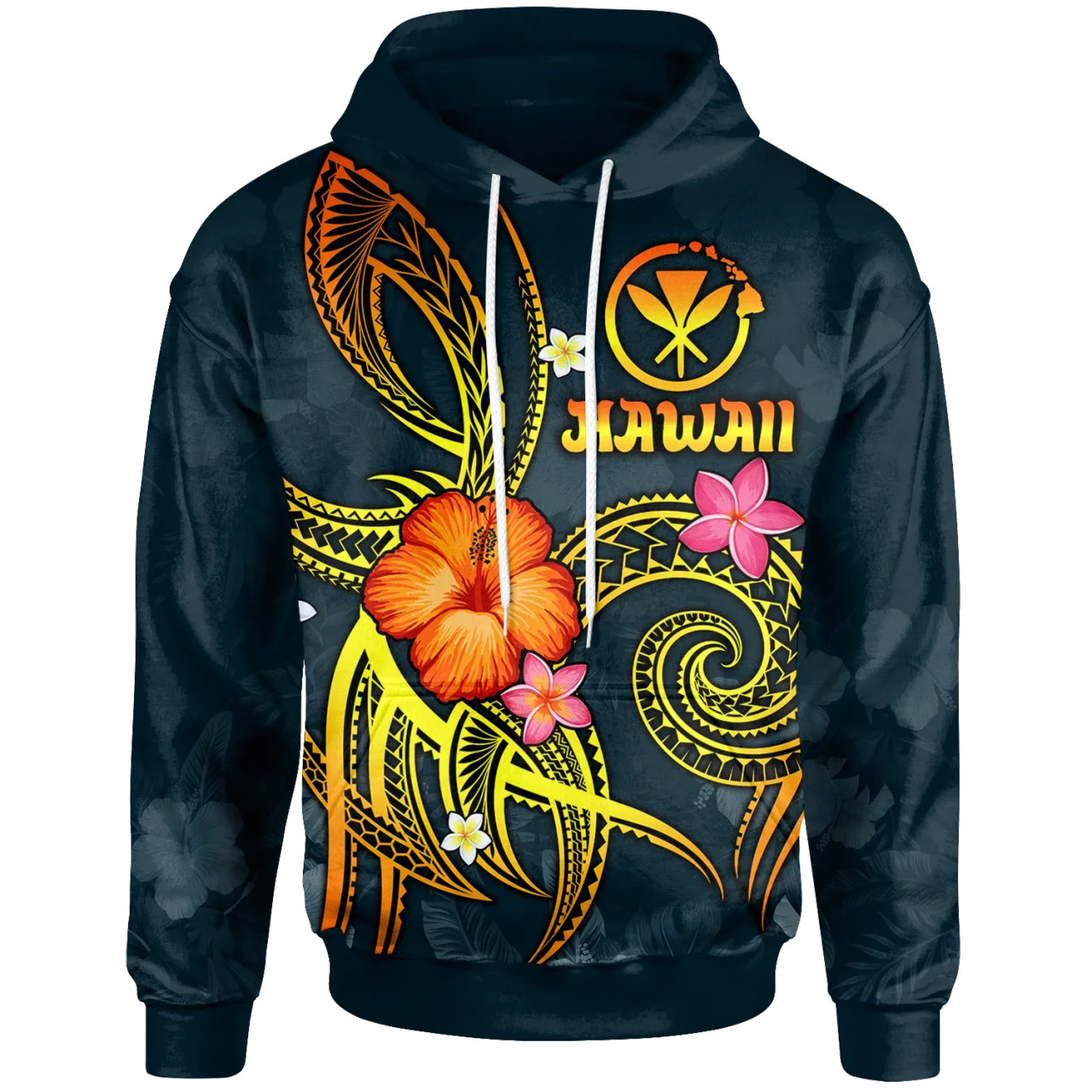 Polynesian Hawaii Hoodie - Legend of Kanaka Maoli (Blue)