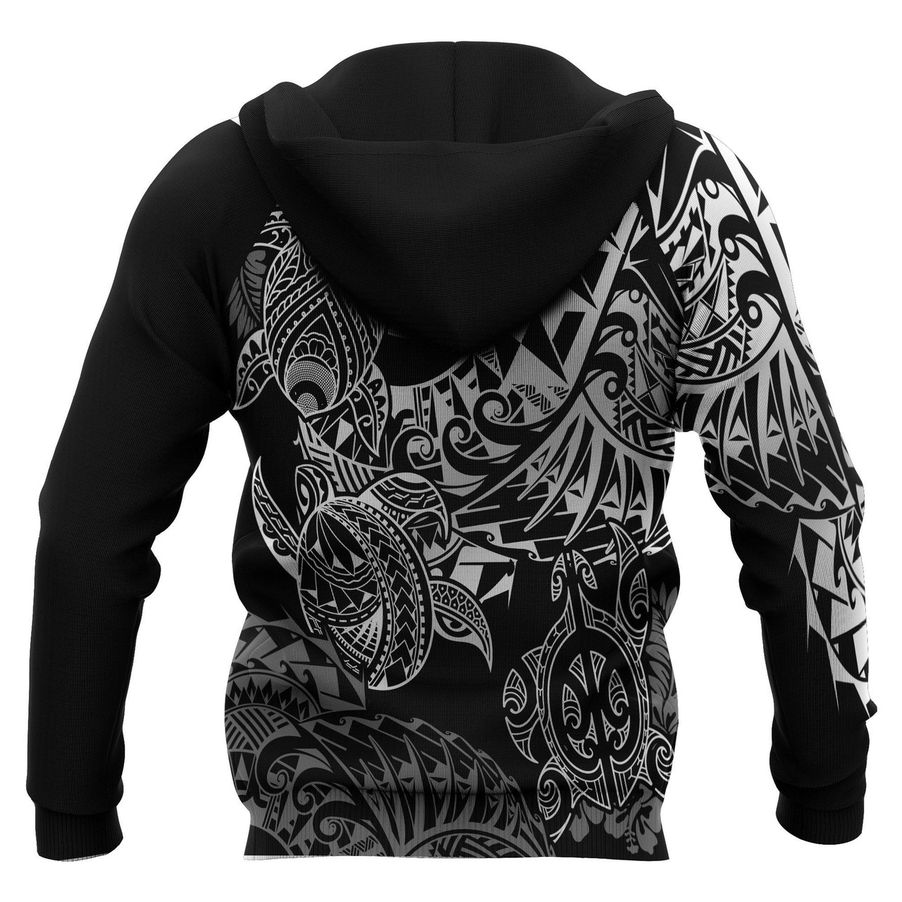 Tonga Polynesian Hoodie - White Turtle Flowing