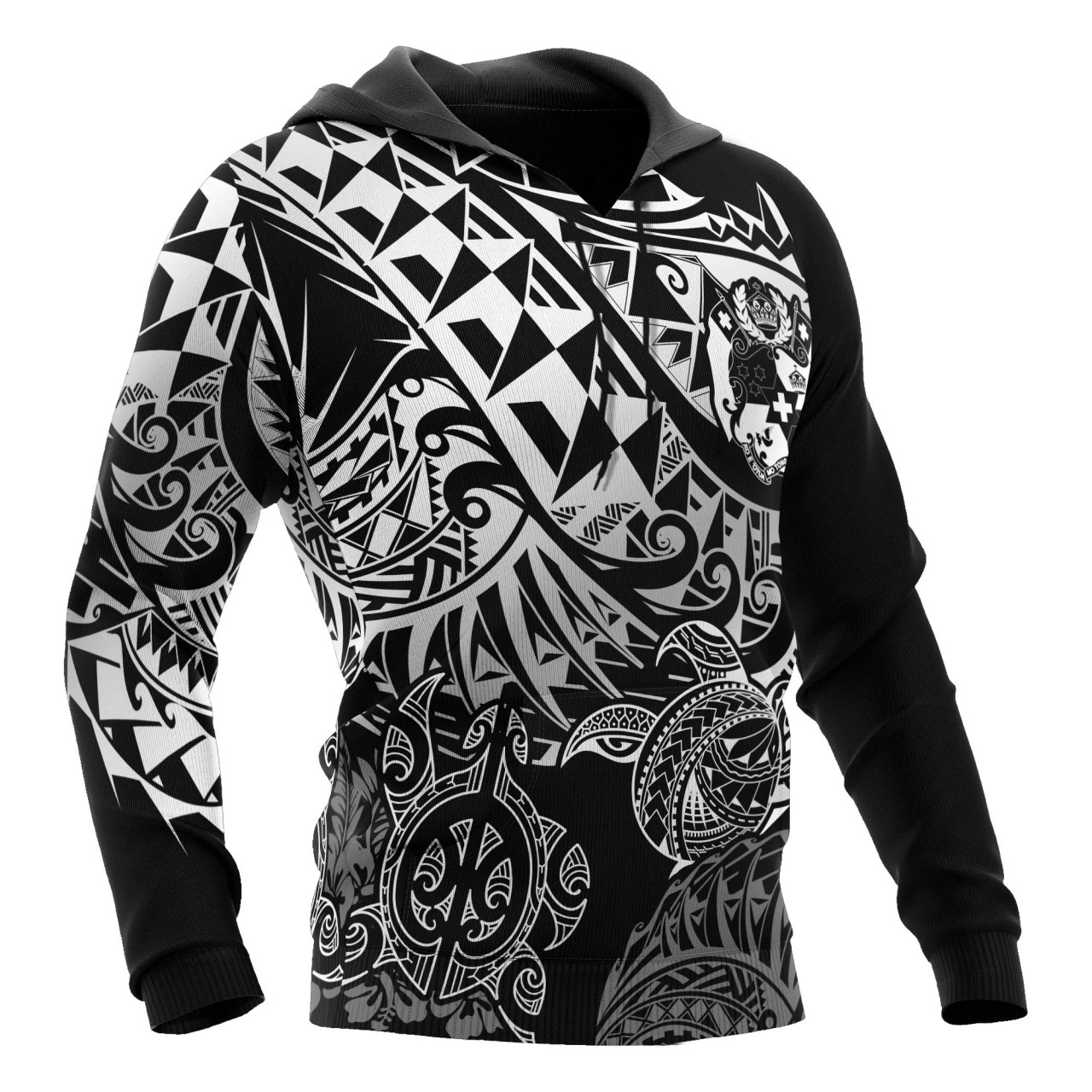 Tonga Polynesian Hoodie - White Turtle Flowing