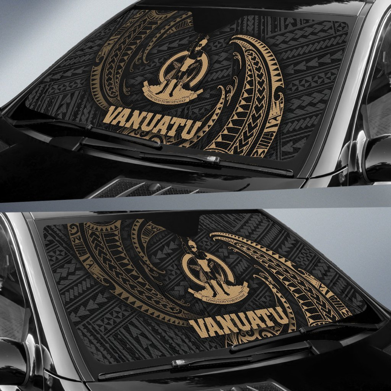 Polynesian Vanuatu Sun Shades - Gold Tribal Wave