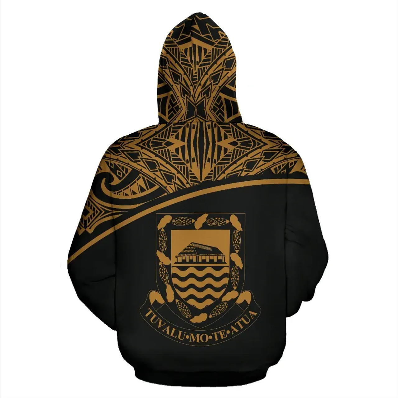 Tuvalu Polynesian Personalised Custom Hoodie Curve Gold