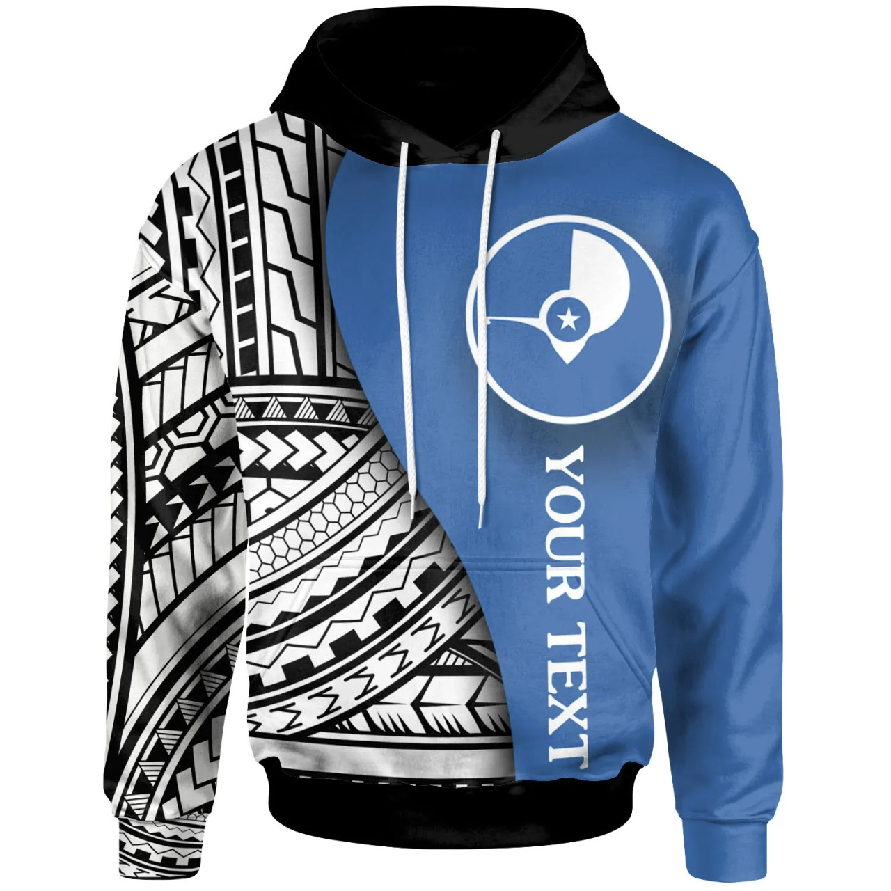 Yap Custom Personalised Hoodie - Coat Of Arm and Polynesian Patterns