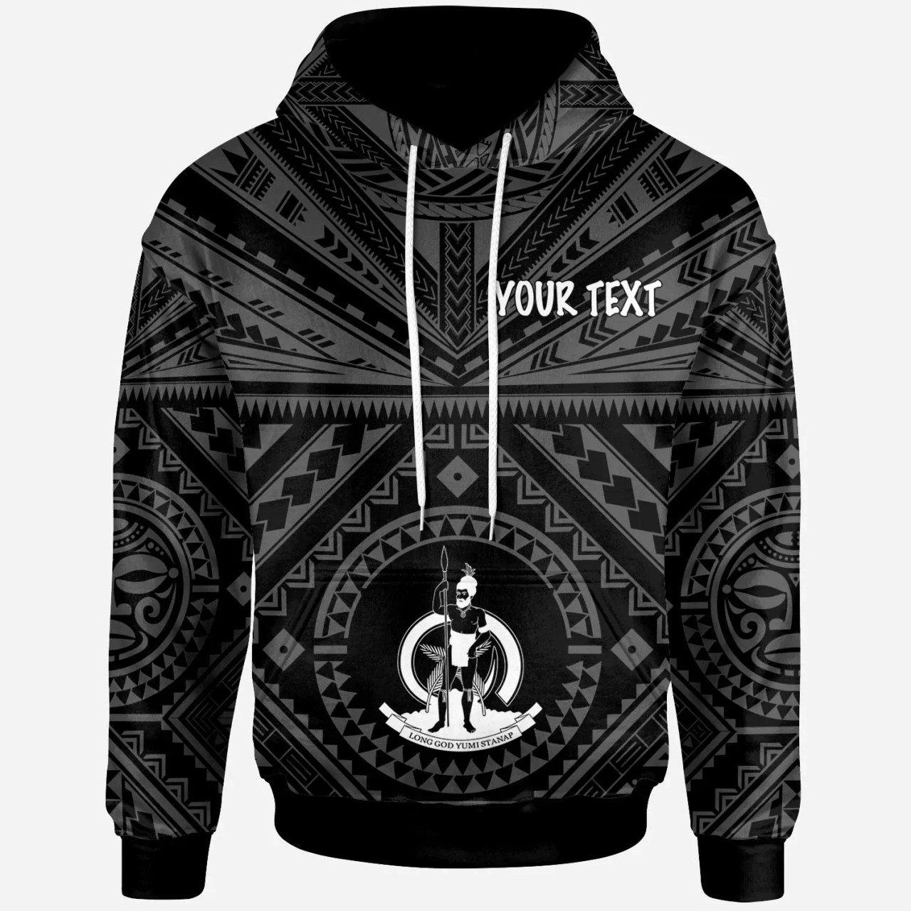 Vanuatu Personalised  Hoodie - Vanuatu Seal With Polynesian Tattoo Style