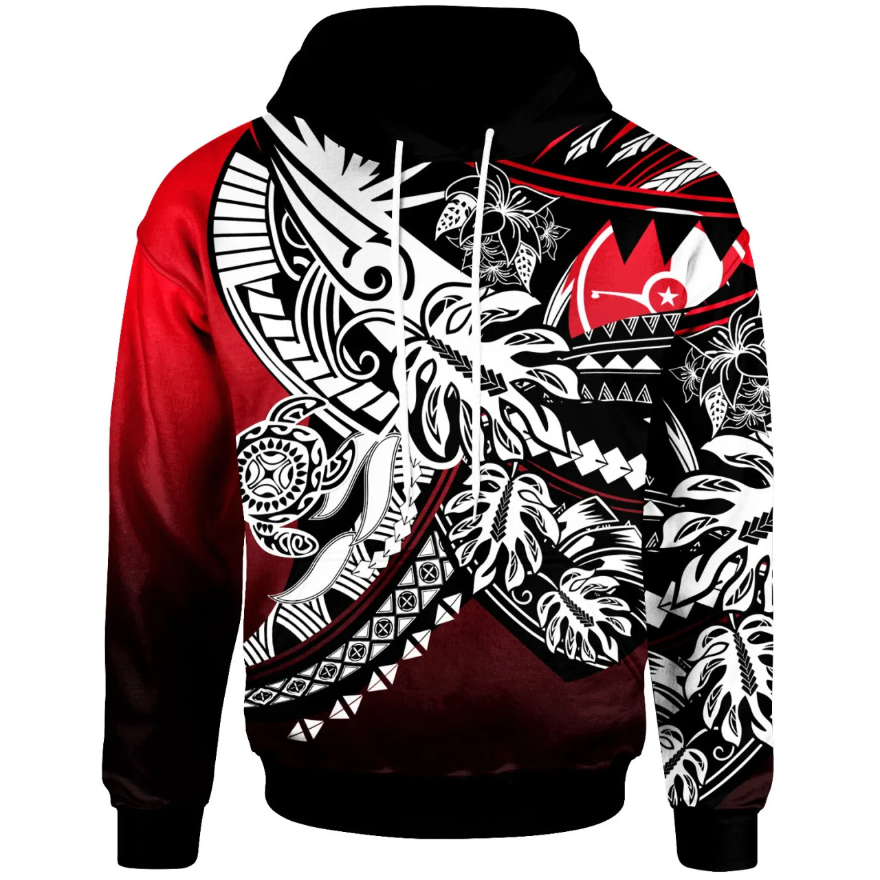 Yap Hoodie - Tribal Jungle Pattern Red Color