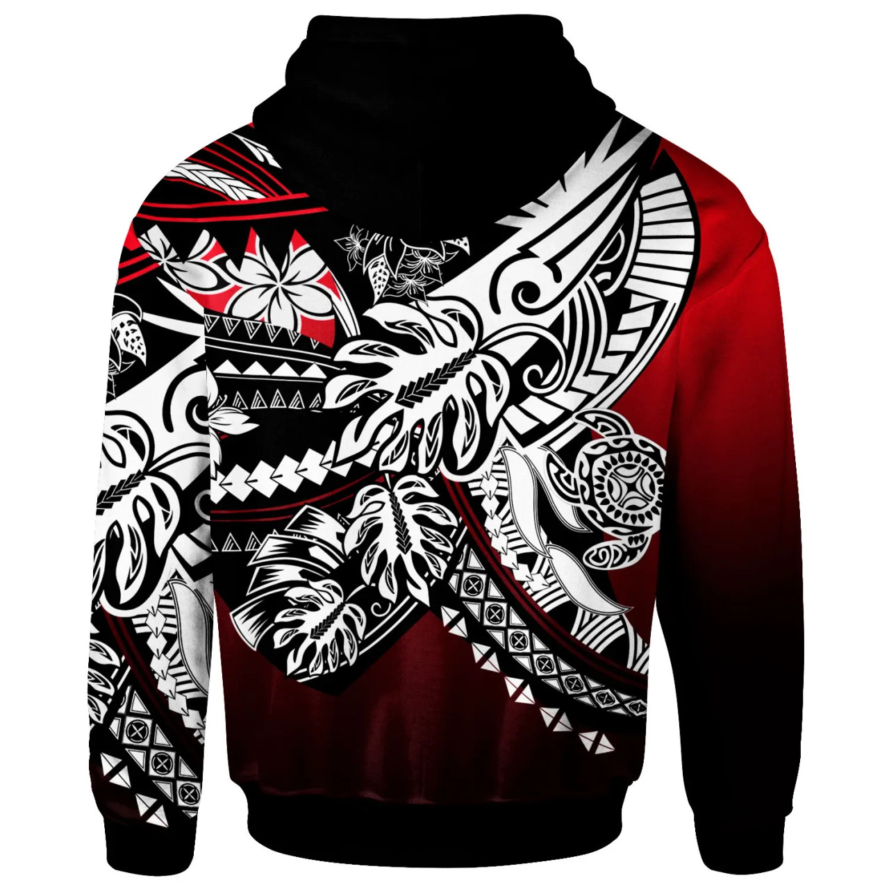 Yap Hoodie - Tribal Jungle Pattern Red Color