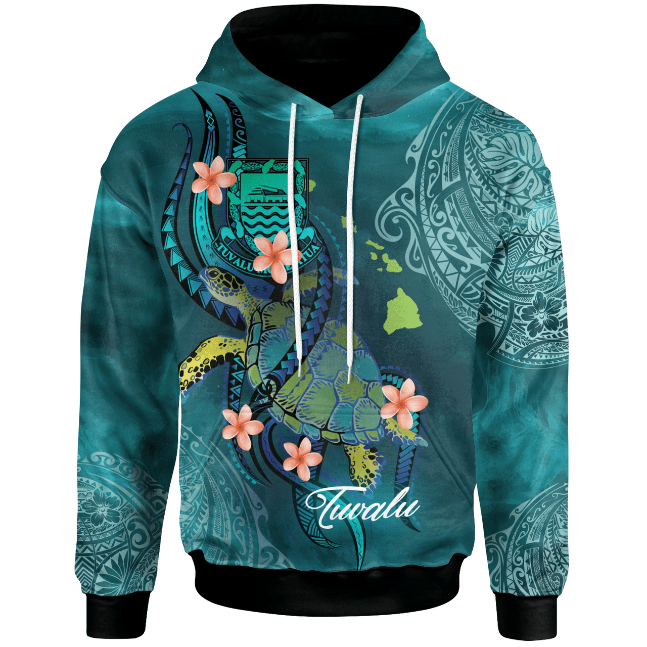 Tuvalu Hoodie - Turtle With Pattern