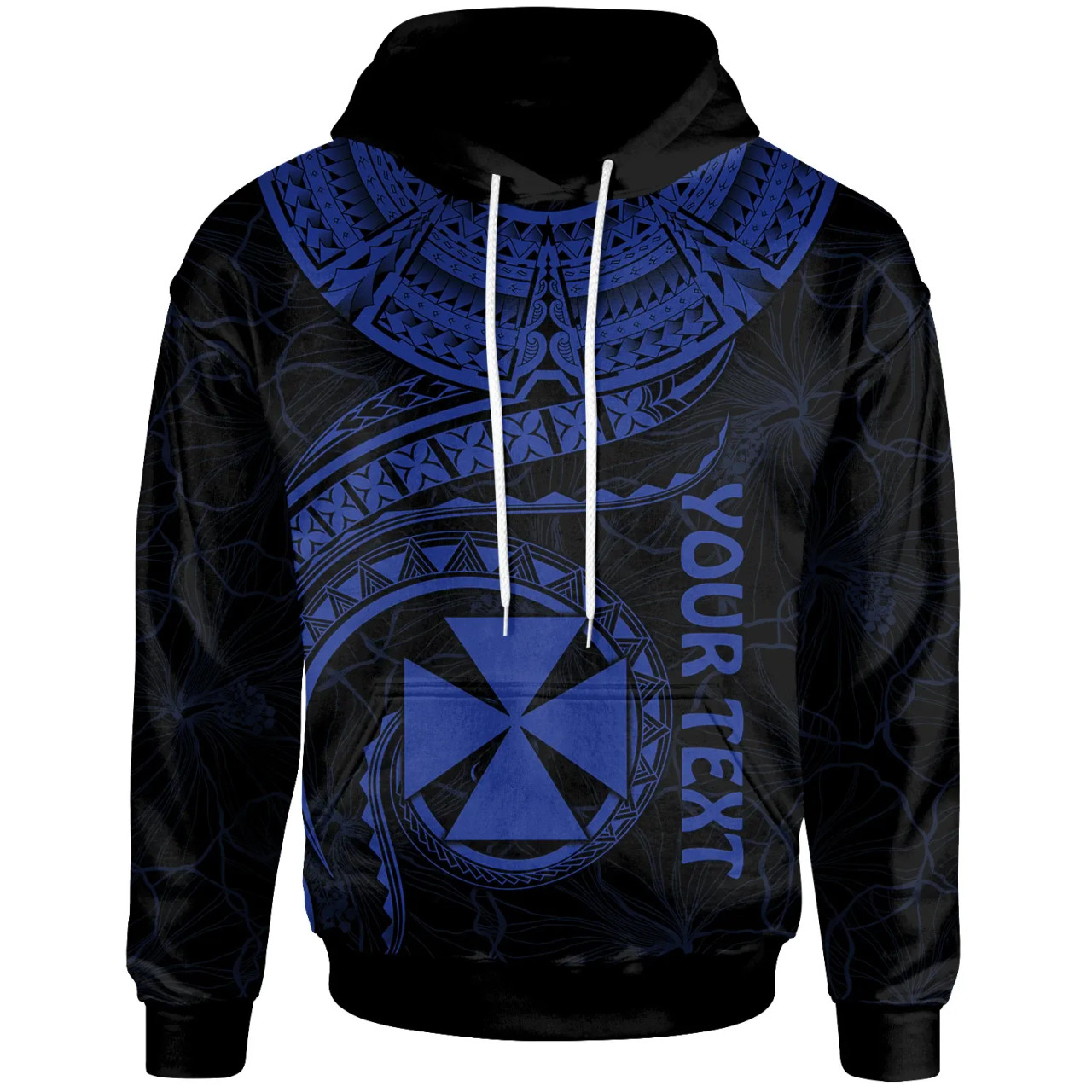 Wallis and Futuna Polynesian Personalised Hoodie - Wallis and Futuna Waves (Blue)