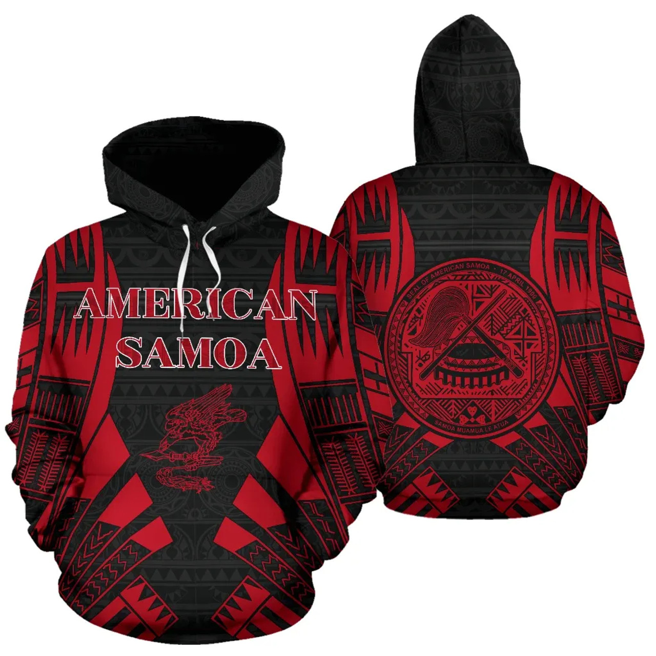 American Samoa All Over Hoodie - Tattoo Red Version
