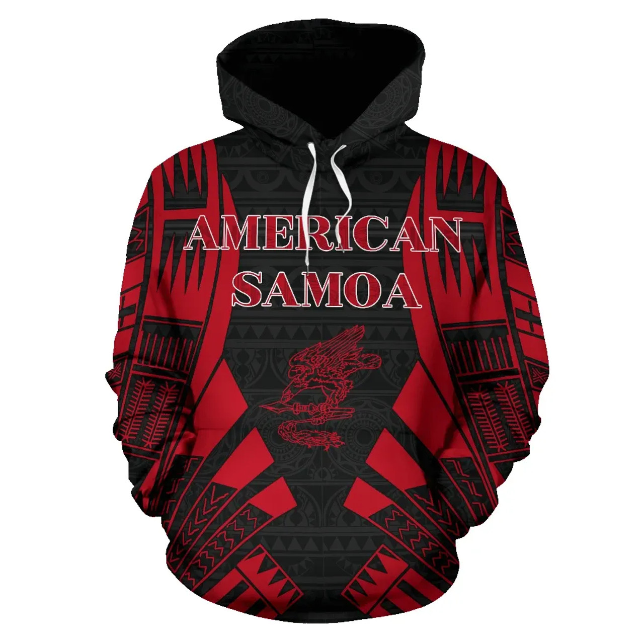 American Samoa All Over Hoodie - Tattoo Red Version