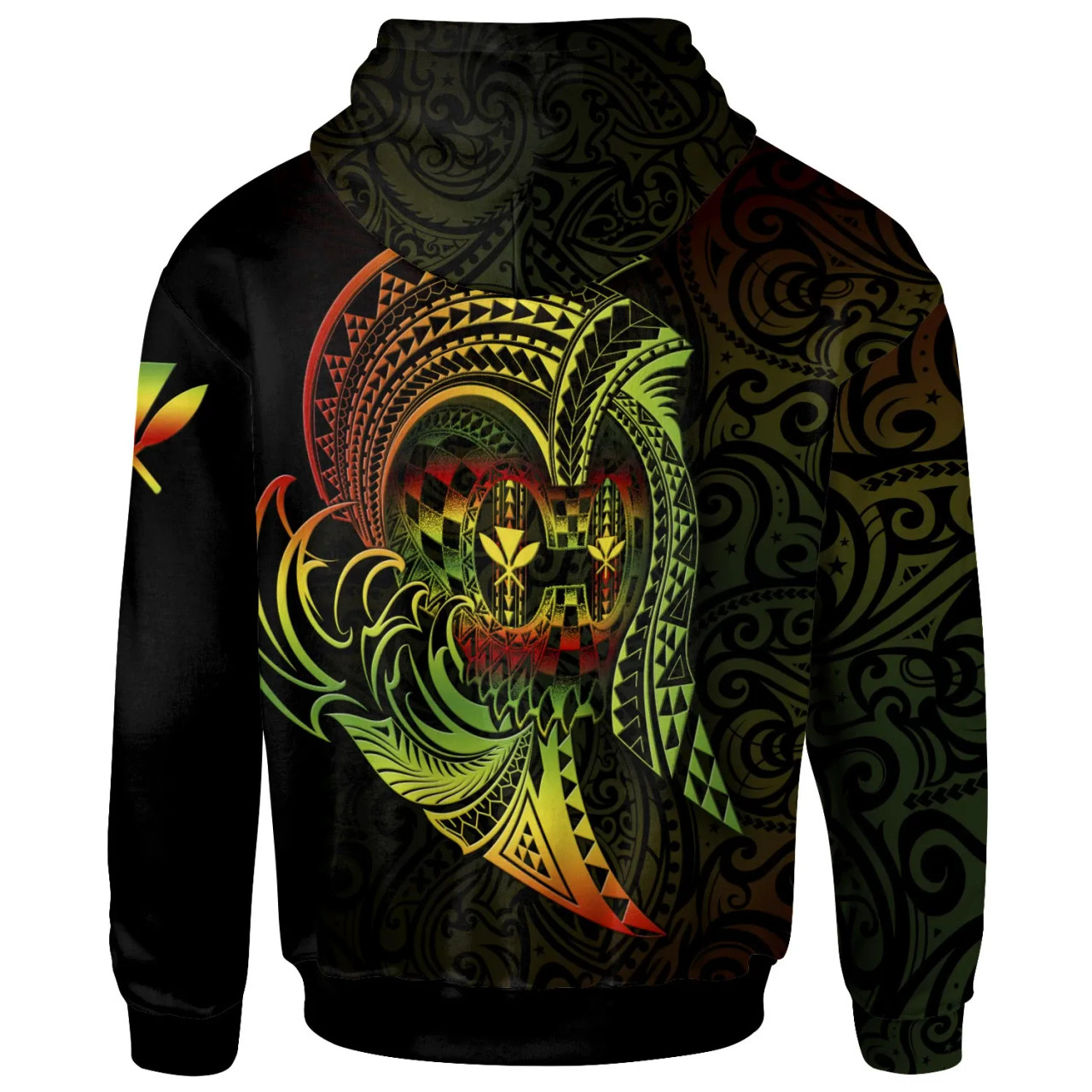 Hawaii Custom Personalised Hoodie - Reggae Kanaka Warrior