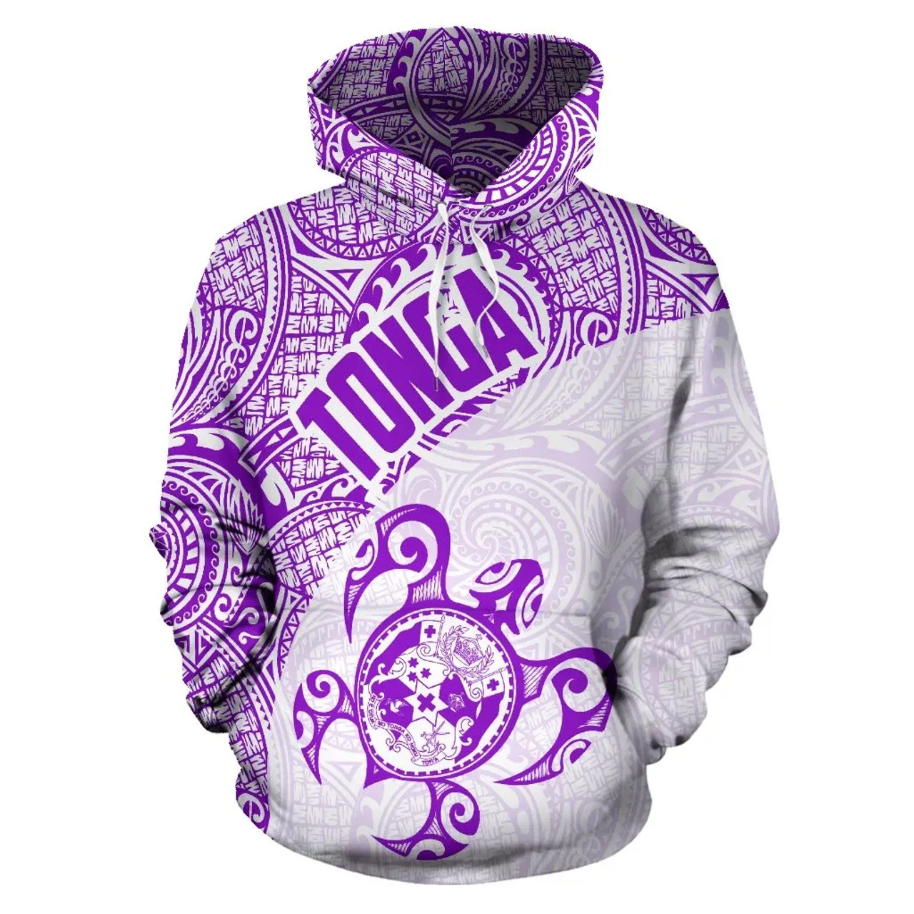 Tonga Hoodie - Tonga Coat of Arms In Turtle Polynesian Tattoo 10