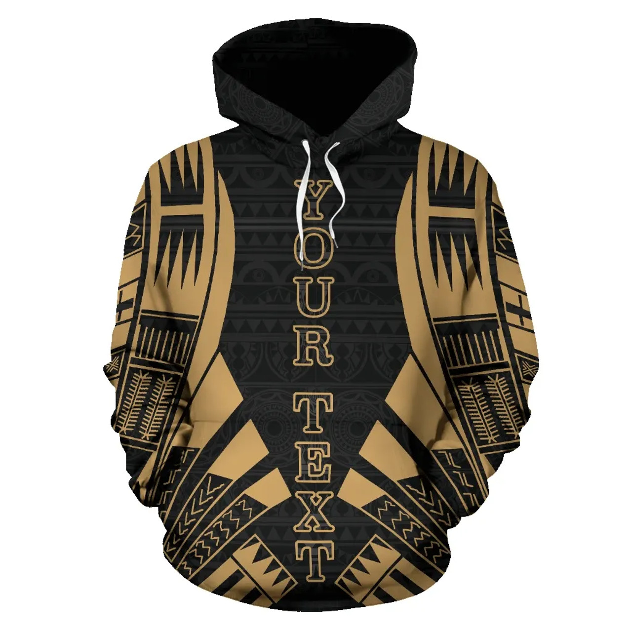 Yap All Over Custom Personalised Hoodie - Gold Tattoo Style
