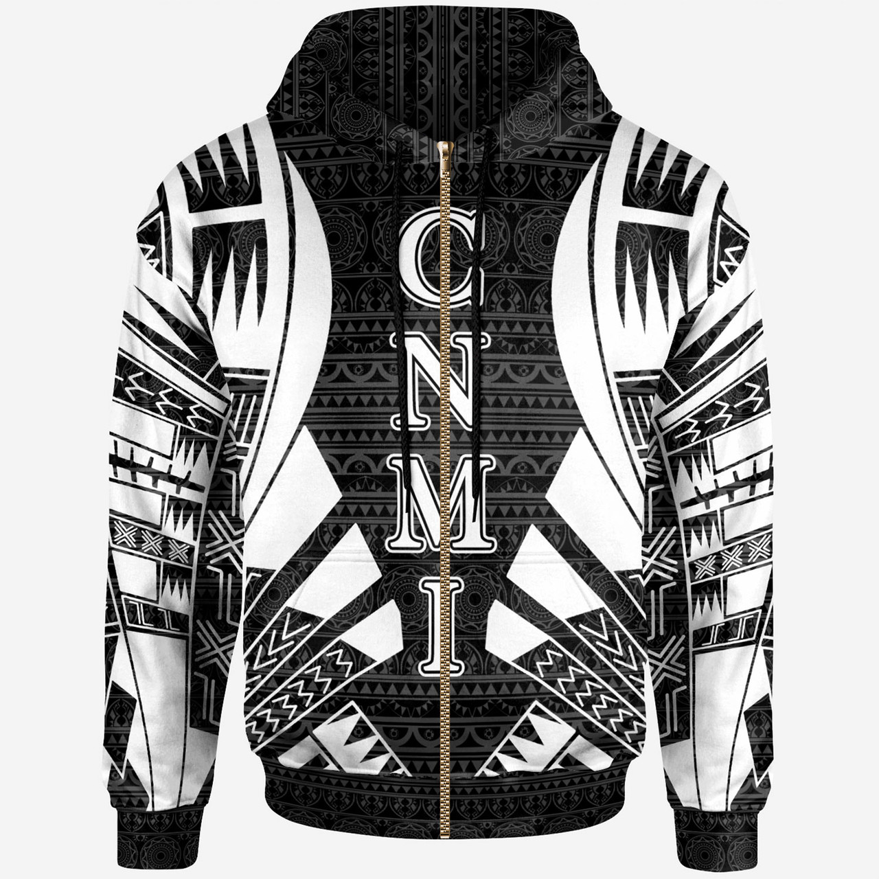 CNMI All Over Hoodie - Black Tattoo Style