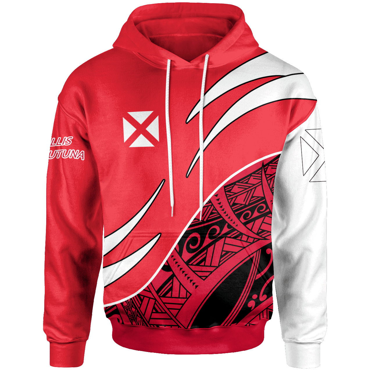 Wallis and Futuna Hoodie - Custom Personalised Symmetrical Lines