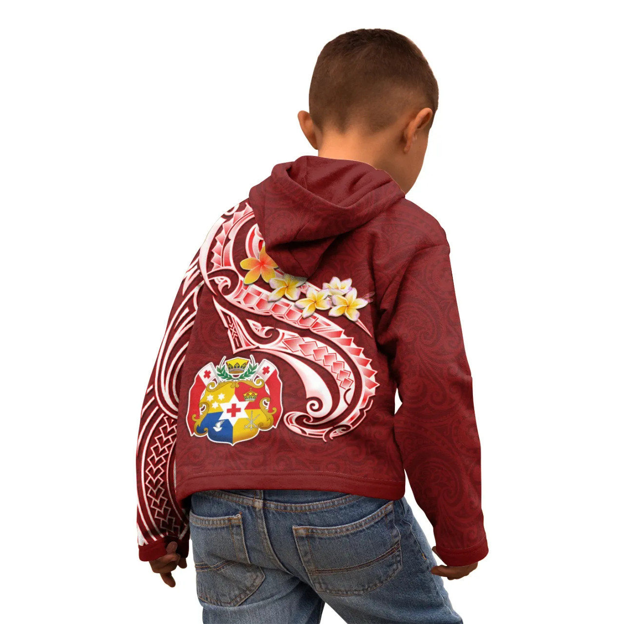 Tonga Personalised Hoodie - Tonga Coat Of Arms With Polynesian Patterns