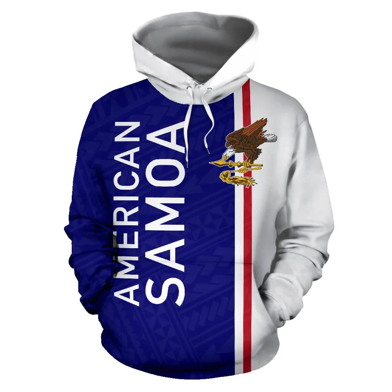 American Samoa All Over Hoodie - Polynesian Straight Version