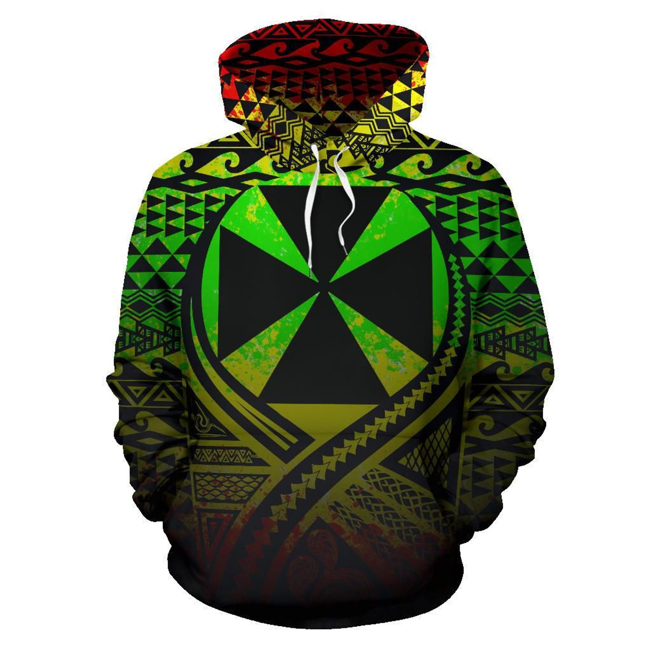 Wallis And Futuna All Over Hoodie Lift Up Reggae