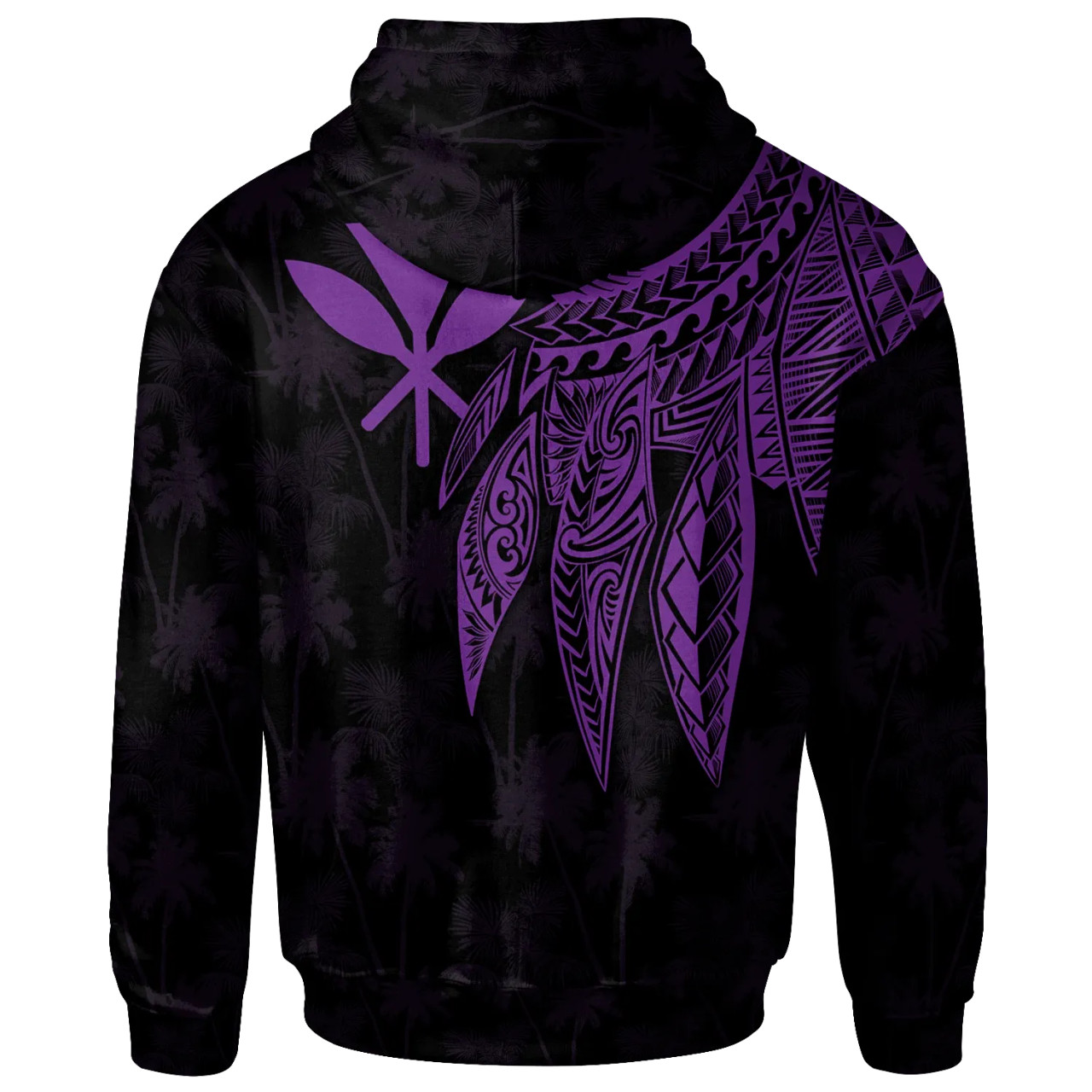 Polynesian Hawaii Kanaka Maoli Hoodie - Polynesian Wings (Purple)