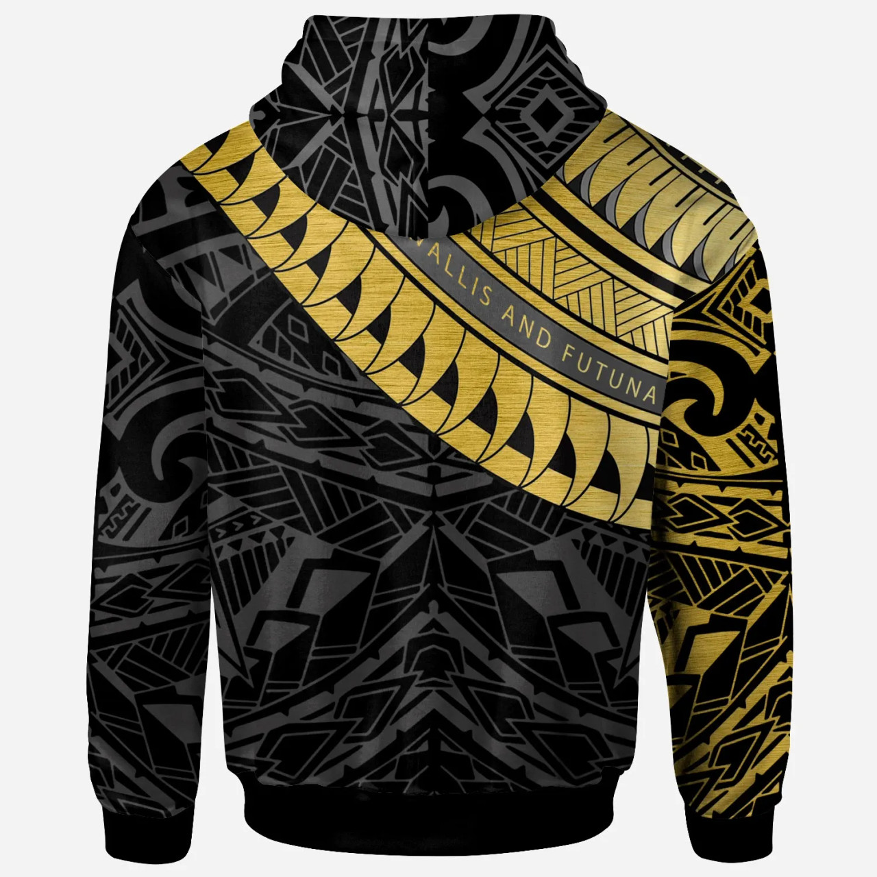 Wallis & Futuna - Custom Personalised Hoodie - Wallis & Futuna Ginger Lei Pattern Gold