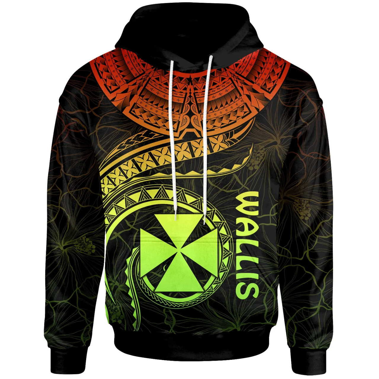 Wallis and Futuna Polynesian Hoodie - Wallis and Futuna Waves (Reggae)